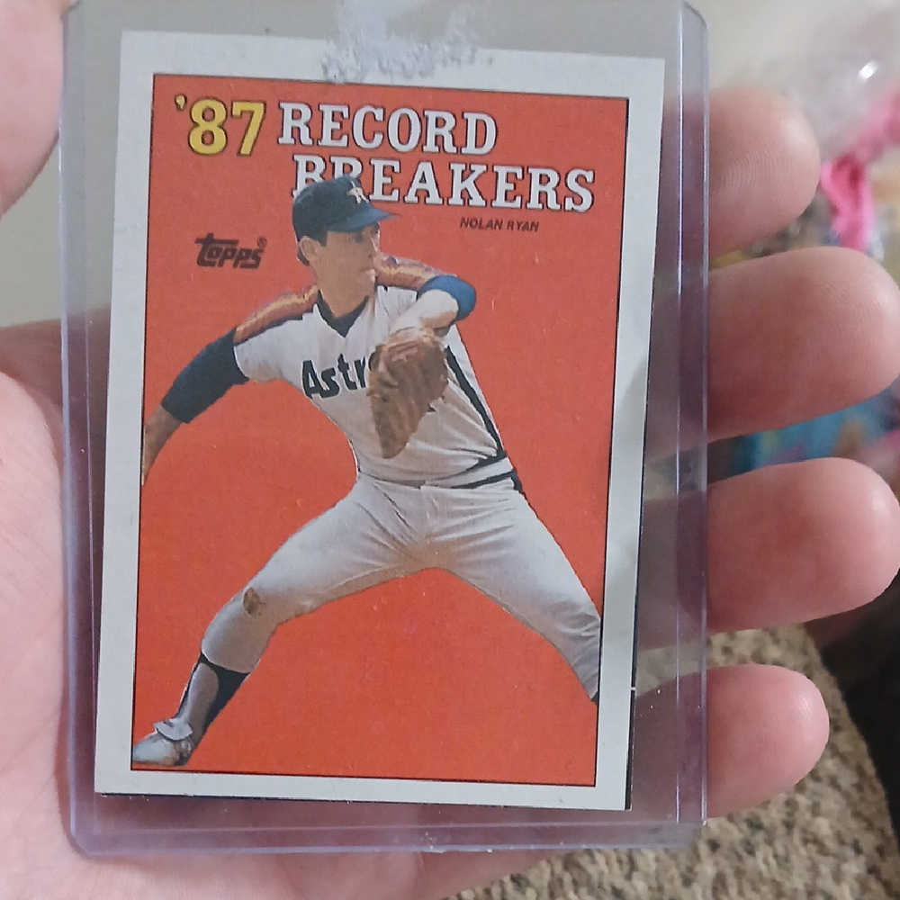 Topps '87 Record Breakers Card - Red and White
